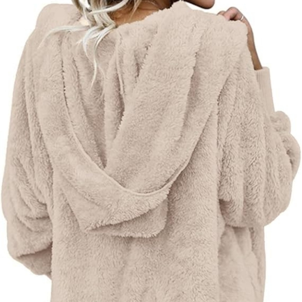 Teddy Coat - LAST ONE - Sherpa Fleece MILITARY HIPPIE - Picture 3 of 12